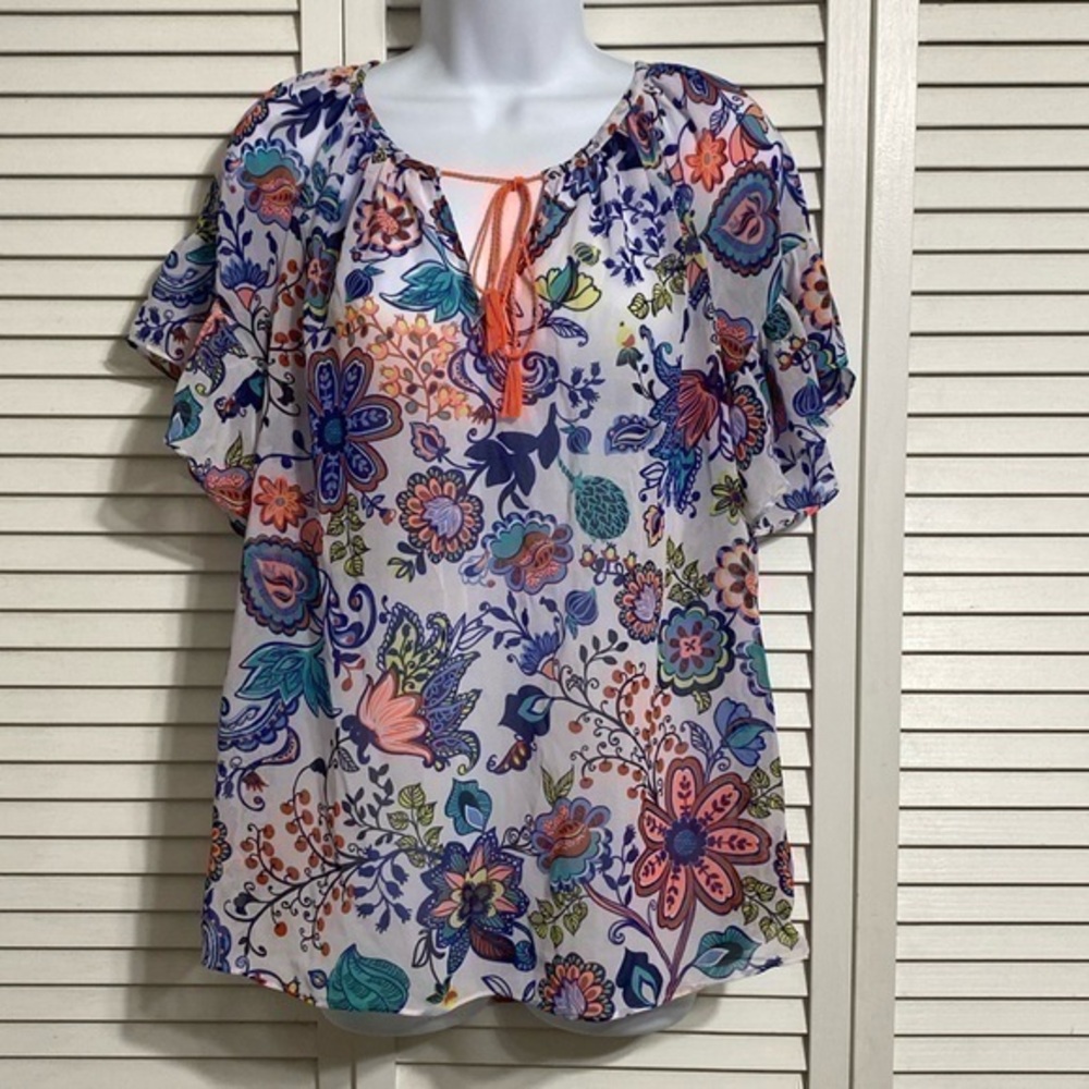 Milly Floral Sheer Blouse